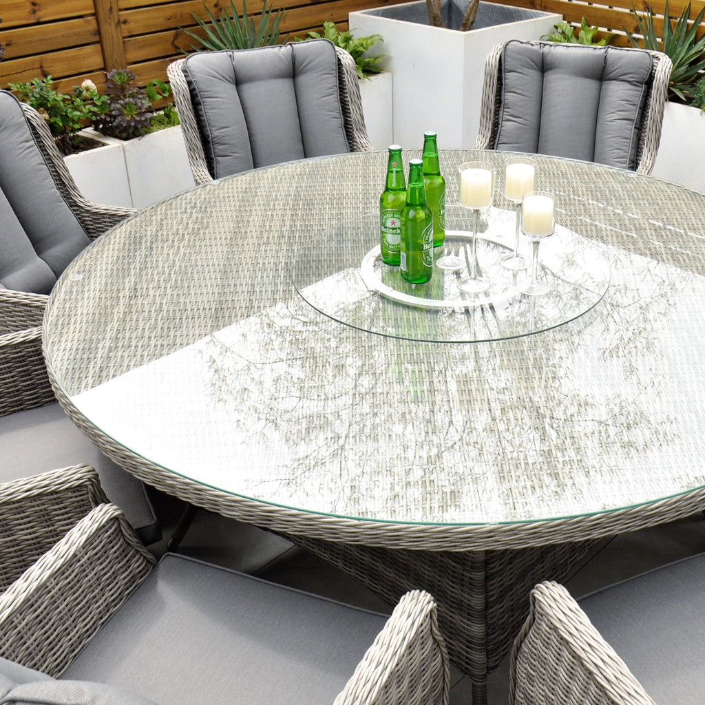 Yale - 8 Seat Set with 170cm Round Table (Dark Grey) - Rathwood Store