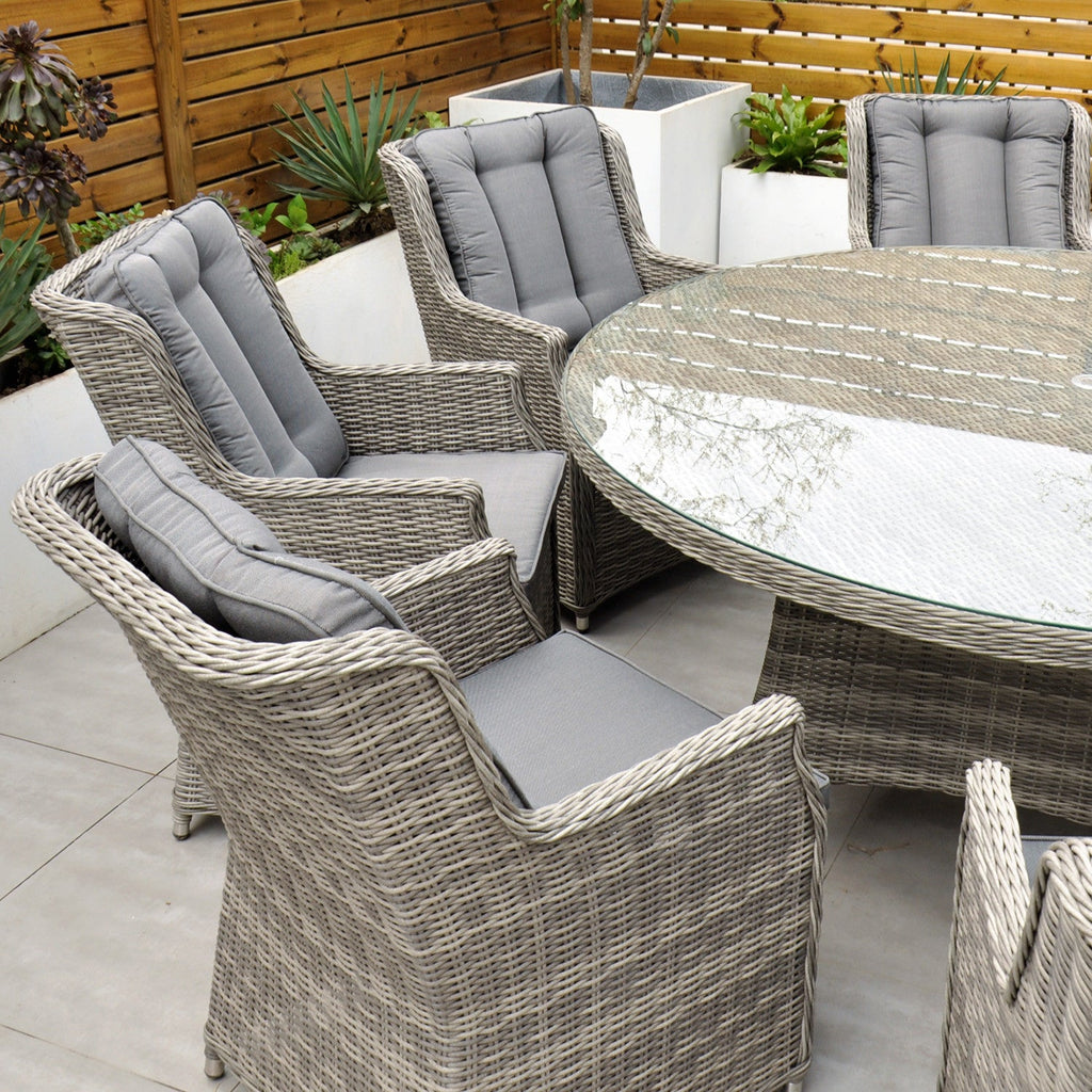 Yale - 8 Seat Set with 170cm Round Table (Dark Grey) - Rathwood Store