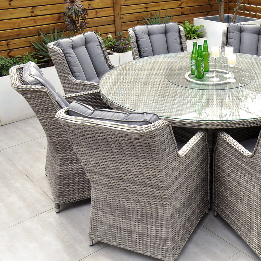 Yale - 8 Seat Set with 170cm Round Table (Dark Grey) - Rathwood Store