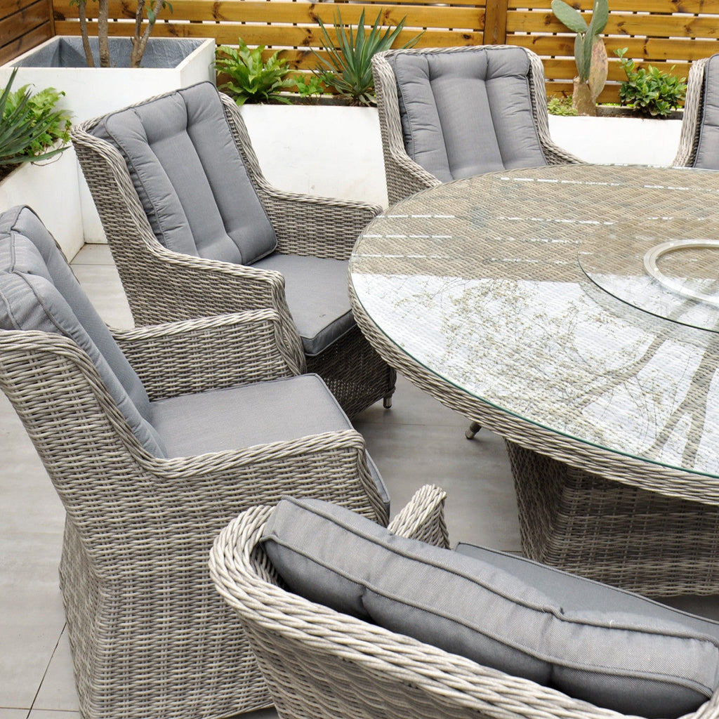 Yale - 8 Seat Set with 170cm Round Table (Dark Grey) - Rathwood Store