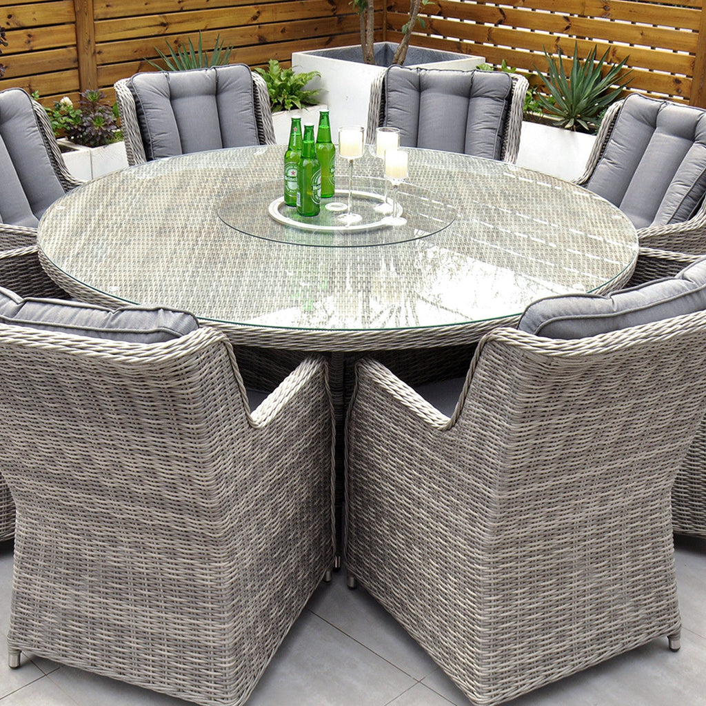 Yale - 8 Seat Set with 170cm Round Table (Dark Grey) - Rathwood Store