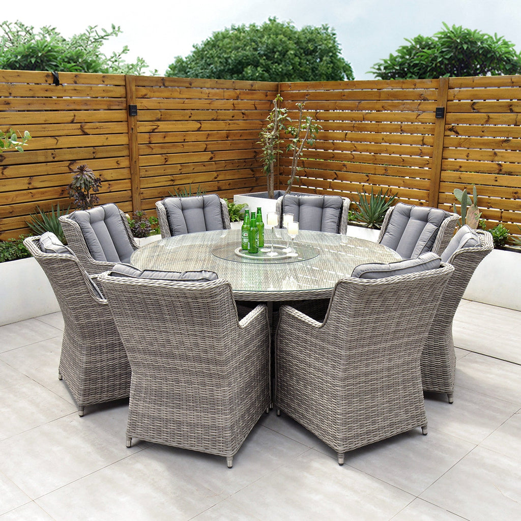 Yale - 8 Seat Set with 170cm Round Table (Dark Grey) - Rathwood Store