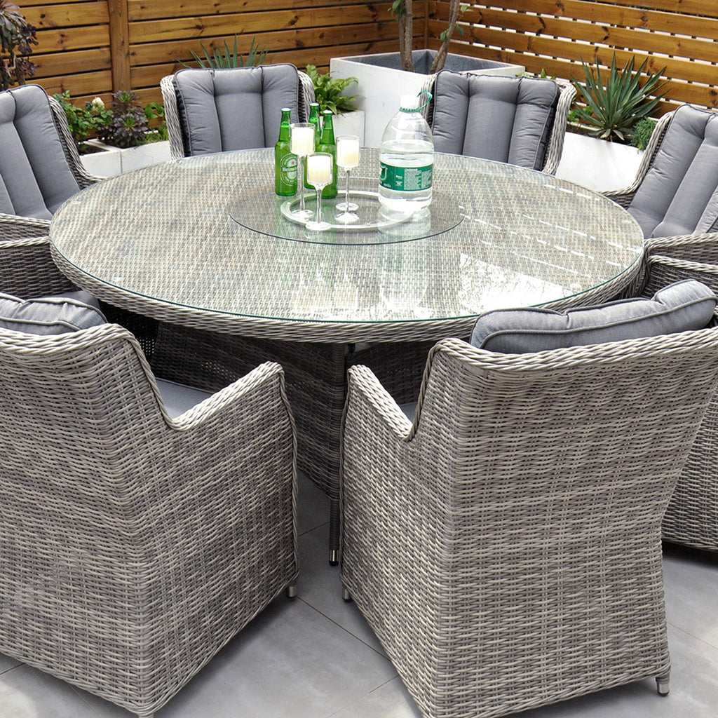 Yale - 8 Seat Set with 170cm Round Table (Dark Grey) - Rathwood Store