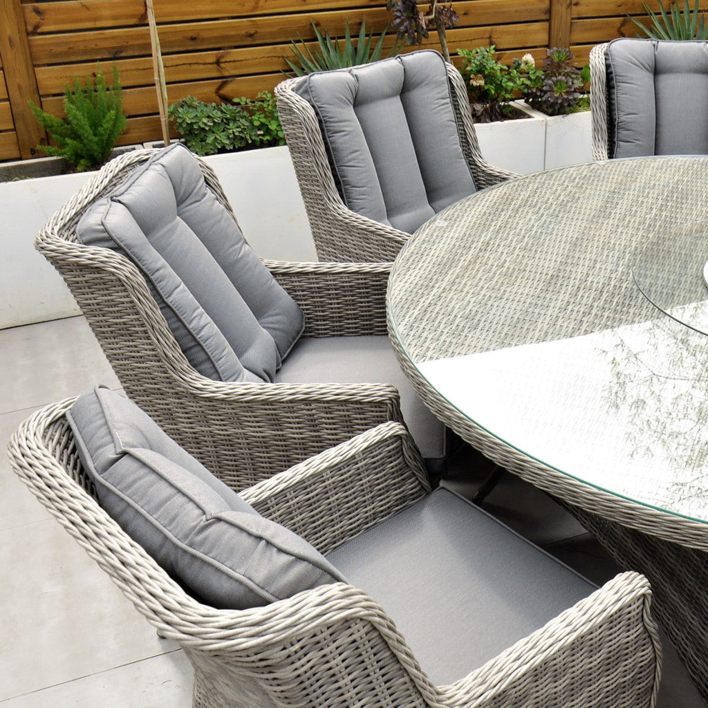 Yale - 8 Seat Set with 170cm Round Table (Dark Grey) - Rathwood Store