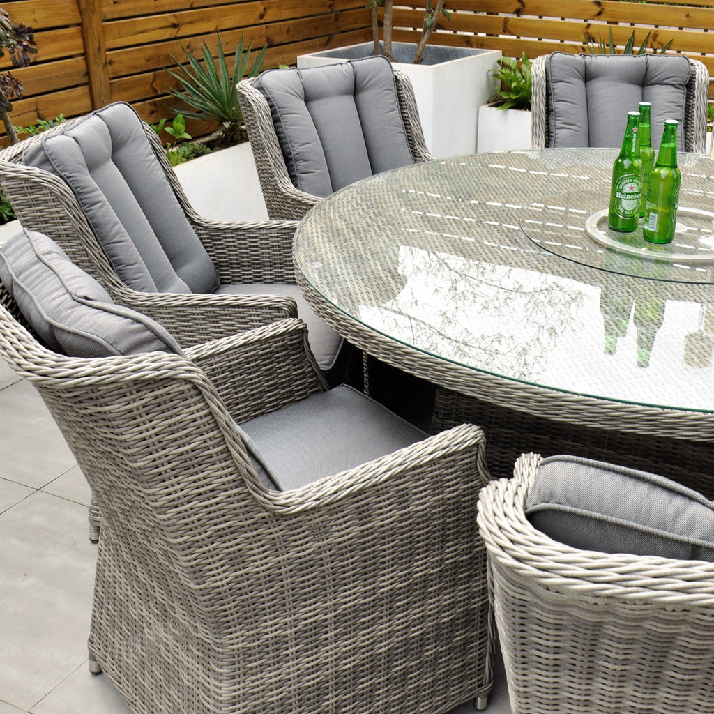 Yale - 8 Seat Set with 170cm Round Table (Dark Grey) - Rathwood Store