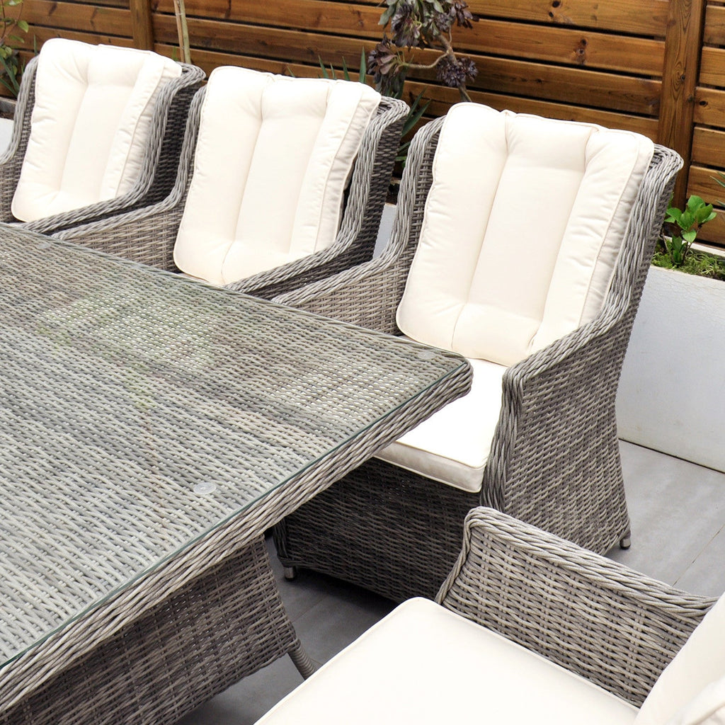 Yale - 8 Seat Set with Rectangular Table (Cream Cushions) - Rathwood Store