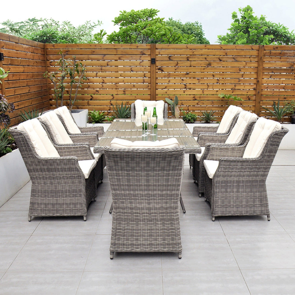 Yale - 8 Seat Set with Rectangular Table (Cream Cushions) - Rathwood Store