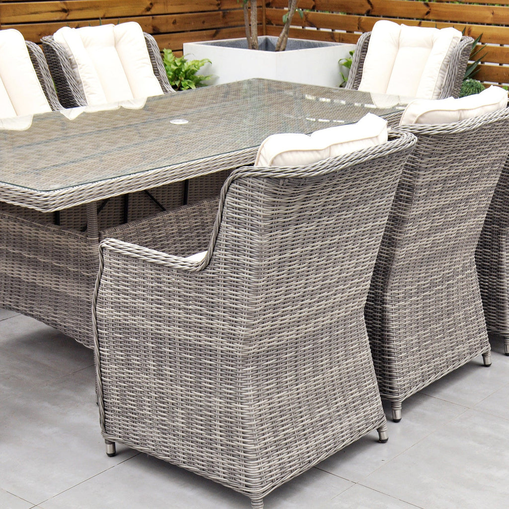 Yale - 8 Seat Set with Rectangular Table (Cream Cushions) - Rathwood Store