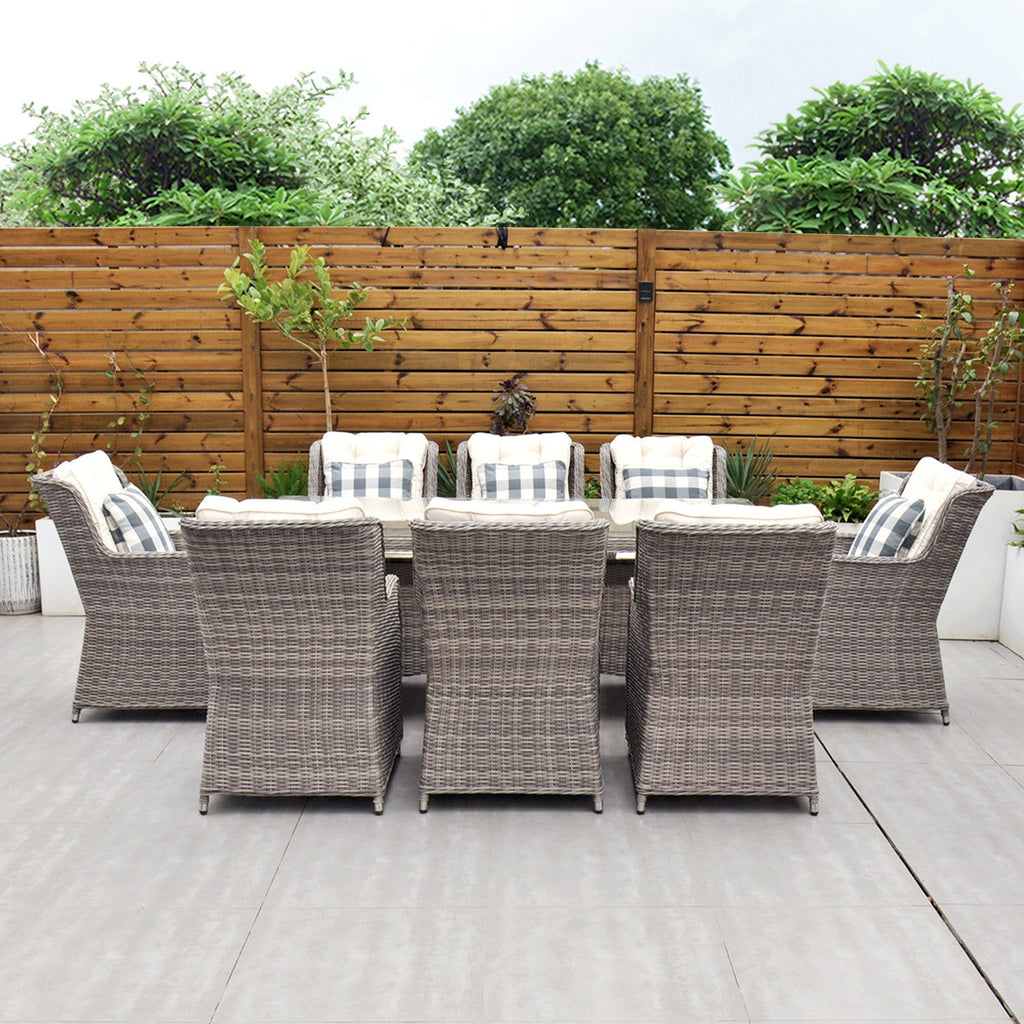 Yale - 8 Seat Set with Rectangular Table (Cream Cushions) - Rathwood Store