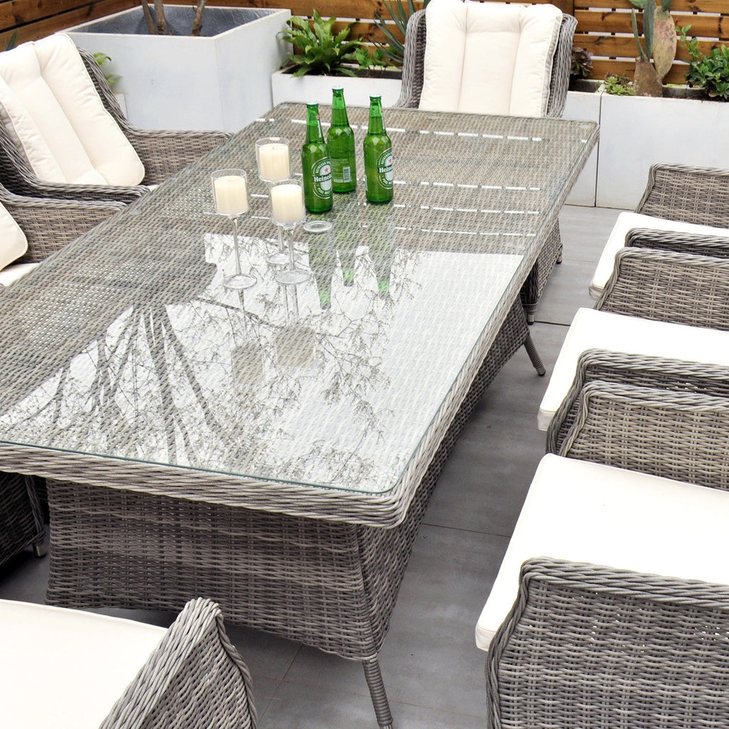 Yale - 8 Seat Set with Rectangular Table (Cream Cushions) - Rathwood Store