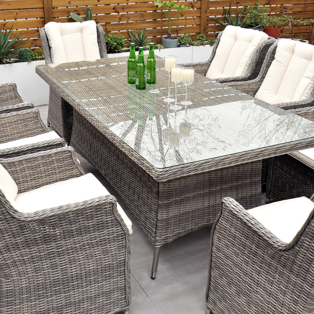 Yale - 8 Seat Set with Rectangular Table (Cream Cushions) - Rathwood Store