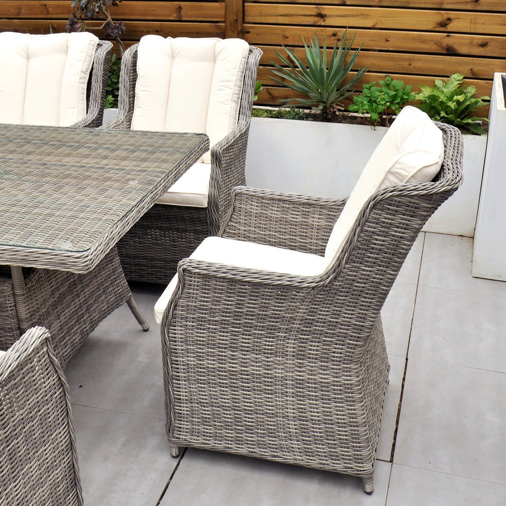 Yale - 8 Seat Set with Rectangular Table (Cream Cushions) - Rathwood Store
