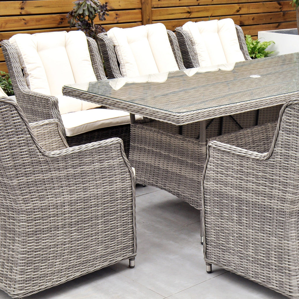 Yale - 8 Seat Set with Rectangular Table (Cream Cushions) - Rathwood Store