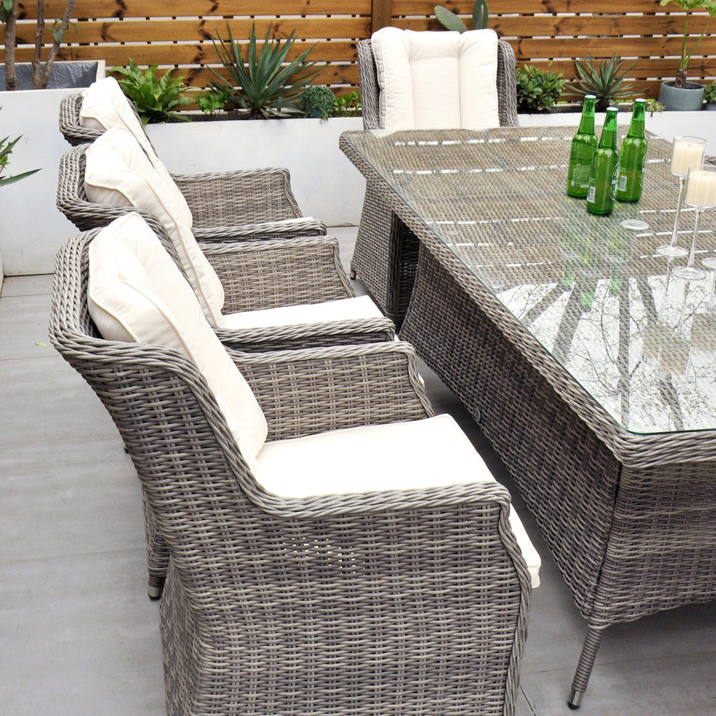 Yale - 8 Seat Set with Rectangular Table (Cream Cushions) - Rathwood Store