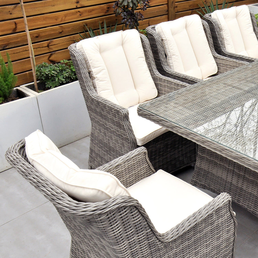 Yale - 8 Seat Set with Rectangular Table (Cream Cushions) - Rathwood Store