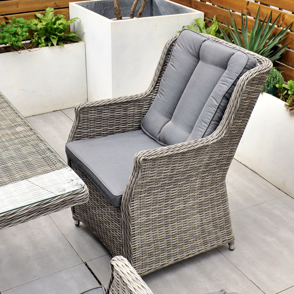 Yale - 8 Seat Set with Rectangular Table (Grey Cushions) - Rathwood Store
