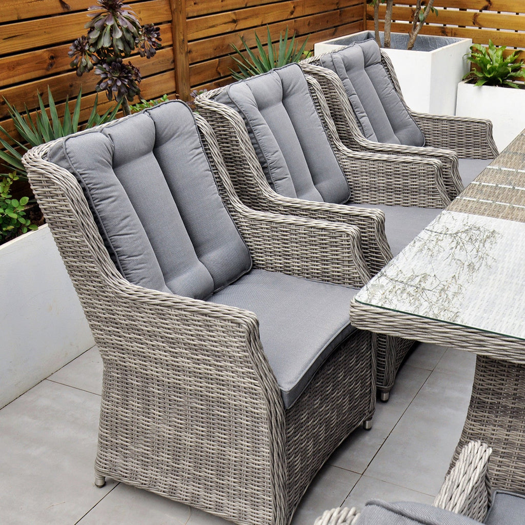 Yale - 8 Seat Set with Rectangular Table (Grey Cushions) - Rathwood Store