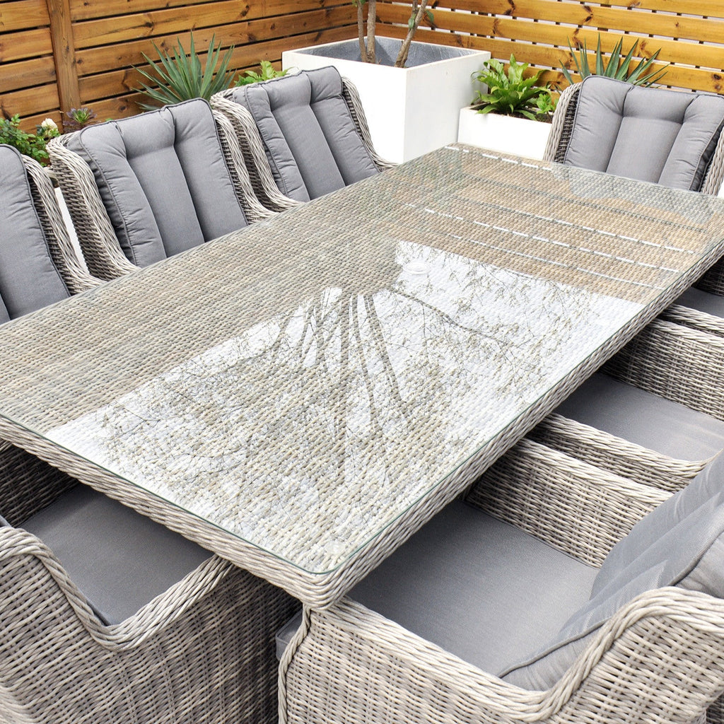 Yale - 8 Seat Set with Rectangular Table (Grey Cushions) - Rathwood Store