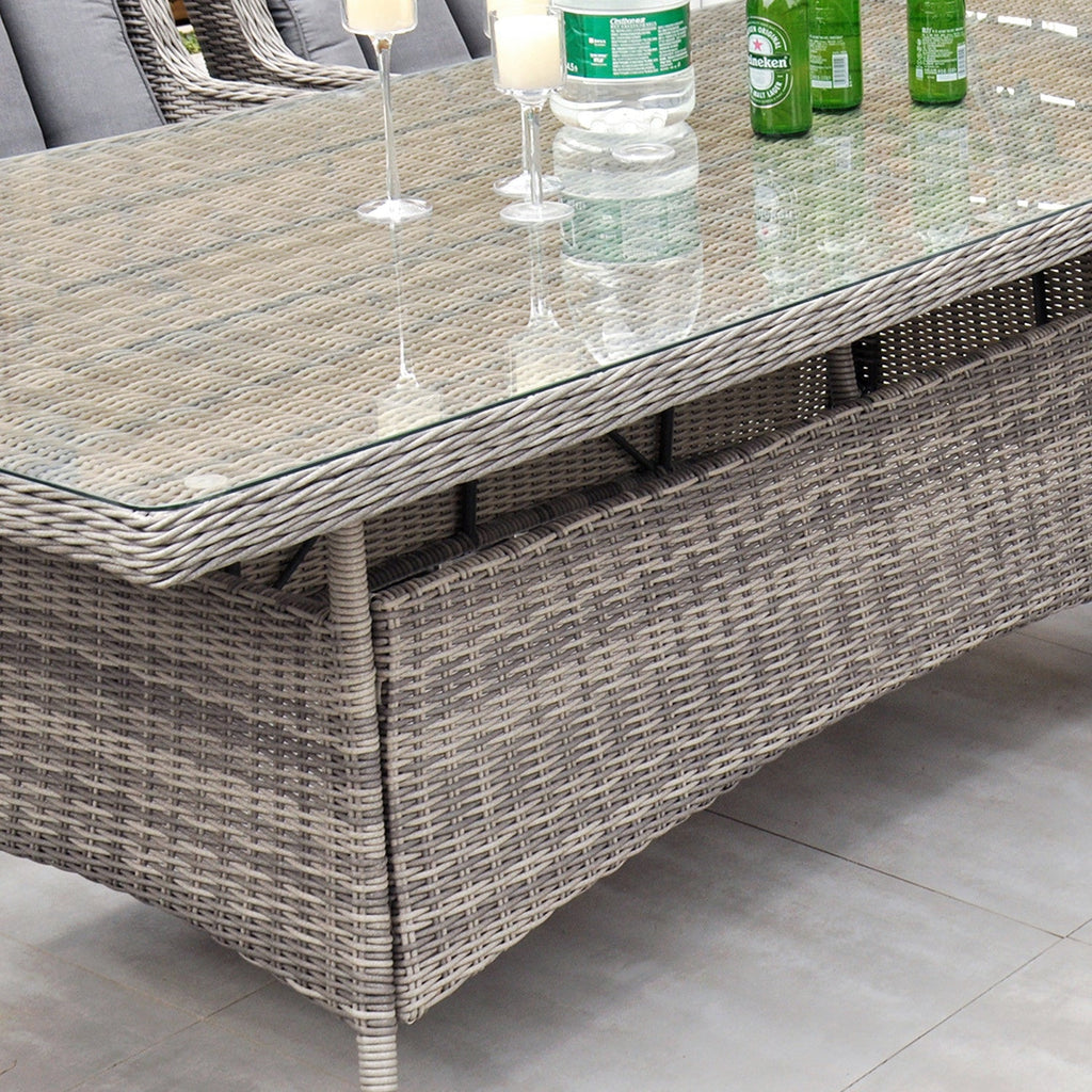 Yale - 8 Seat Set with Rectangular Table (Grey Cushions) - Rathwood Store