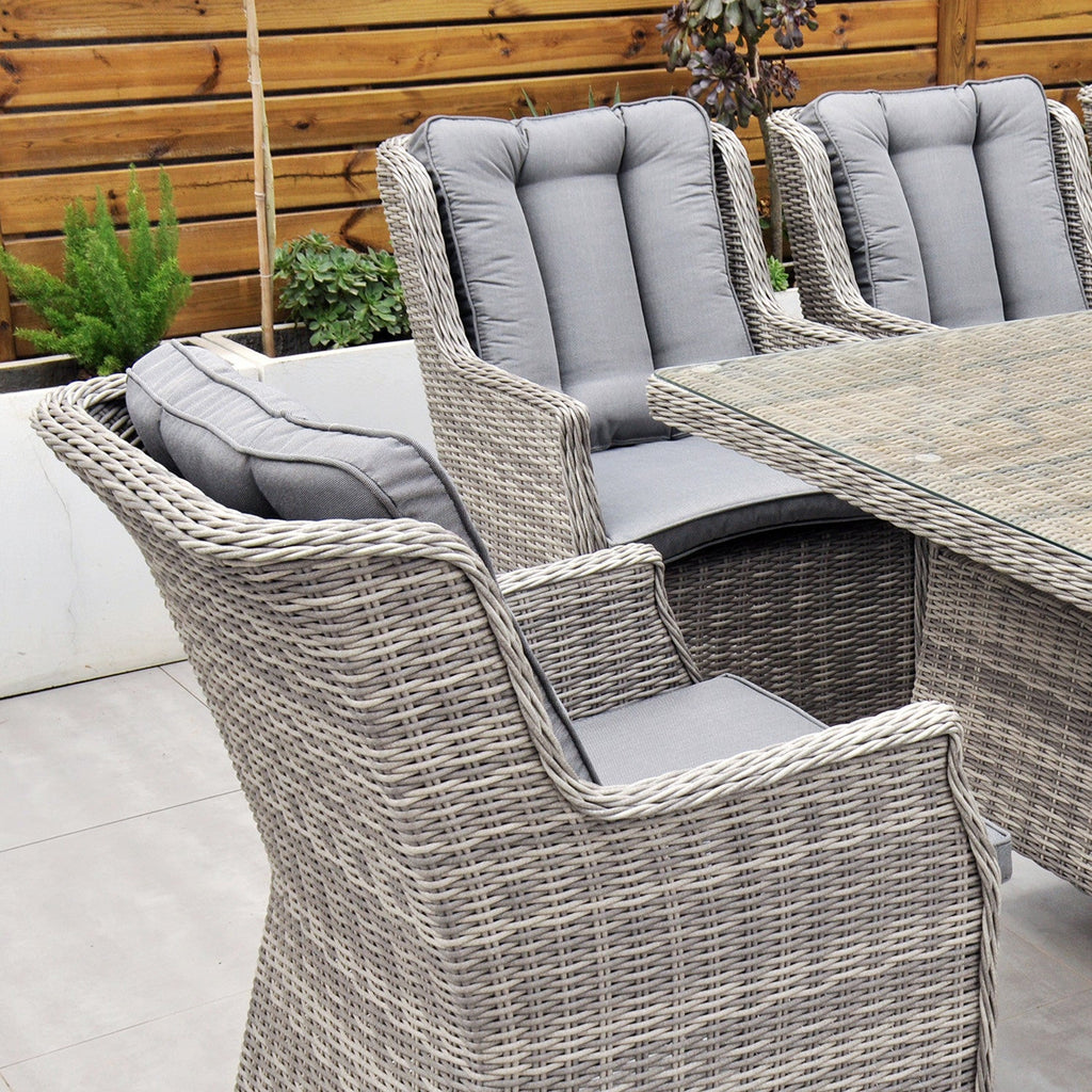 Yale - 8 Seat Set with Rectangular Table (Grey Cushions) - Rathwood Store